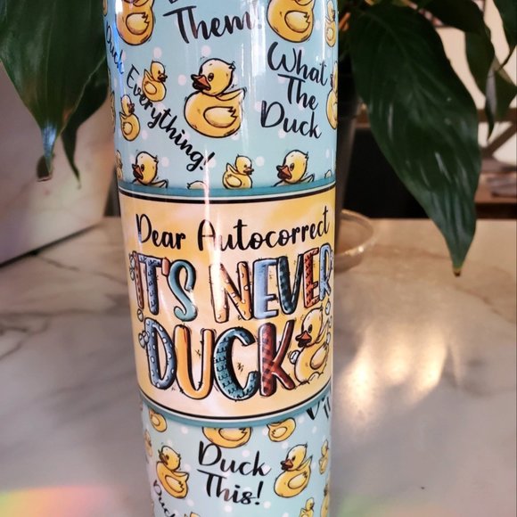 Dear Autocorrect, IT'S NEVER DUCK 20oz Tumbler with duo lids 🎉sale - Picture 4 of 10